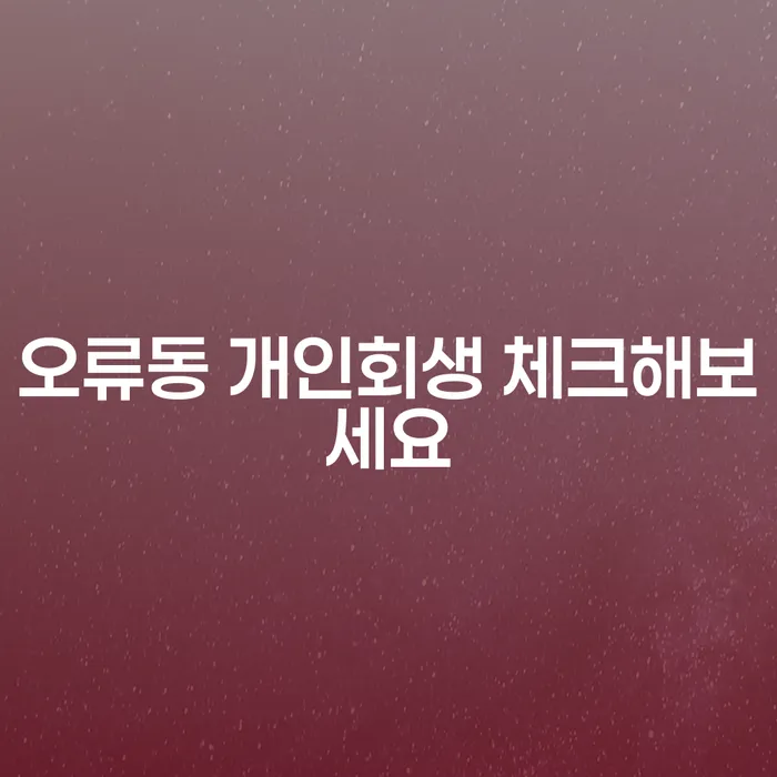 오류동 개인회생 체크해보세요