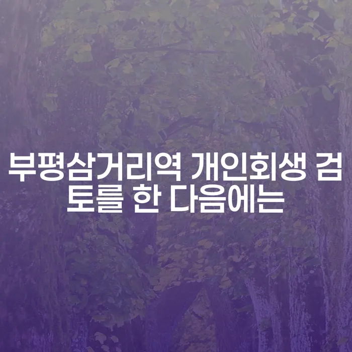 부평삼거리역 개인회생 검토를 한 다음에는