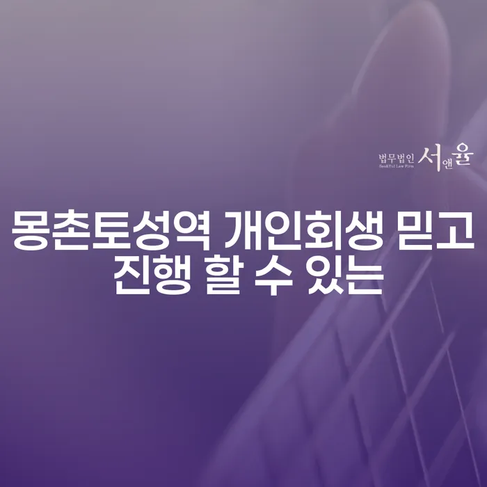 몽촌토성역 개인회생 믿고 진행 할 수 있는