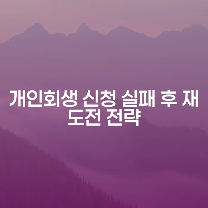 개인회생 신청 실패 후 재도전 전략, 어떻게 해야 할까요?